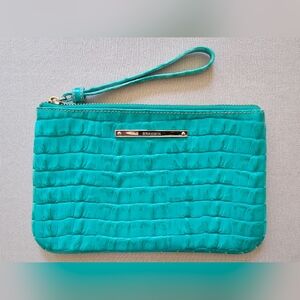 GUC Brahmin Sally Wristlet Embossed Teal Crocodile